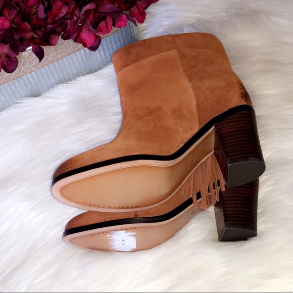 🆕KENNETH COLE Alana Fringe Suede Ankle Booties - Picture 7 of 8